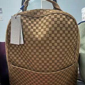 Rothy's Tan Checkered Backpack